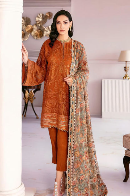 DFW-355 Baroque Heavy Embroidery 3Pc Lawn Suit