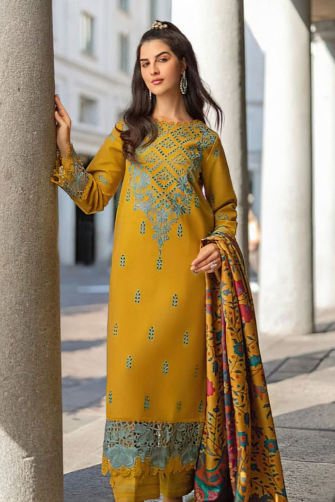 DFW-306 Baroque Heavy Embroidery 3Pc Lawn Dress