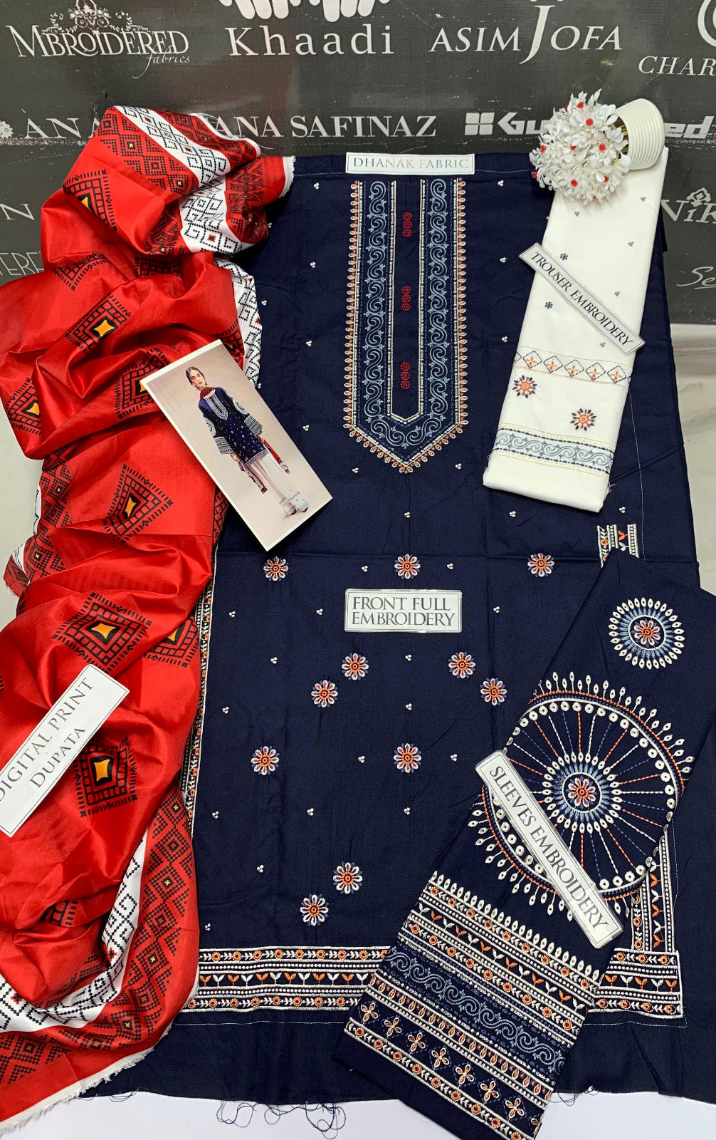DFW-882 Jazmin Heavy Embroidery 3PC Linen Suit