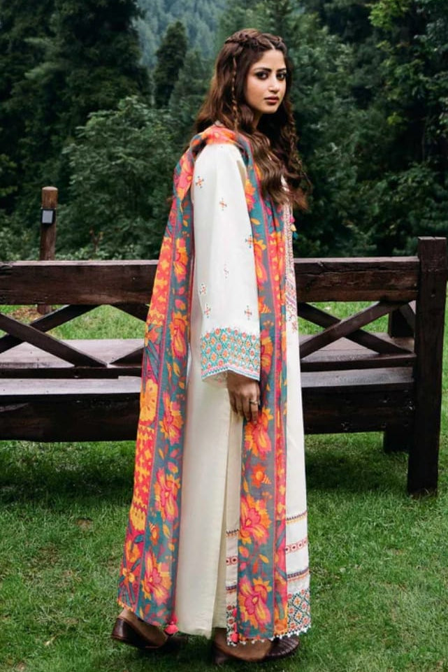 DFW-1245 Sapphire Embroidery 3PC Dhanak Suit