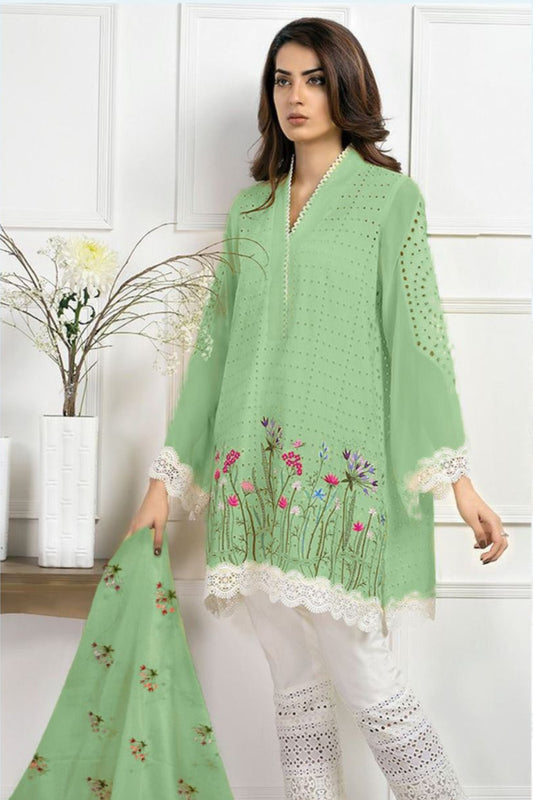 DFW-282 Farida Hassan Heavy Embroidery 3Pc Lawn Dress