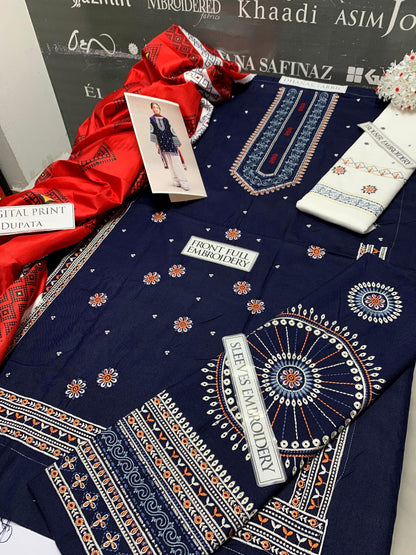 DFW-882 Jazmin Heavy Embroidery 3PC Linen Suit
