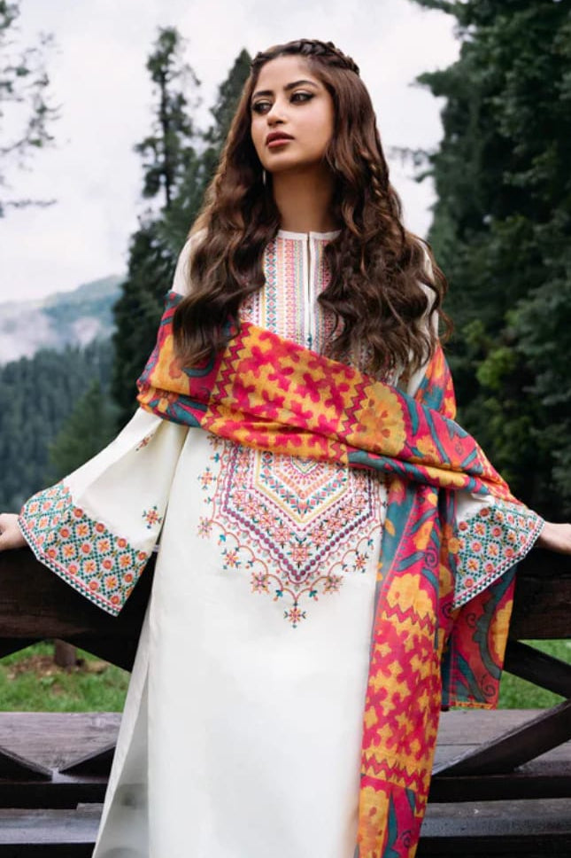 DFW-1245 Sapphire Embroidery 3PC Dhanak Suit