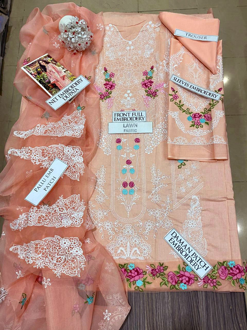 DFW-1287 Elaf Heavy Embroidery 3PC Lawn Suit