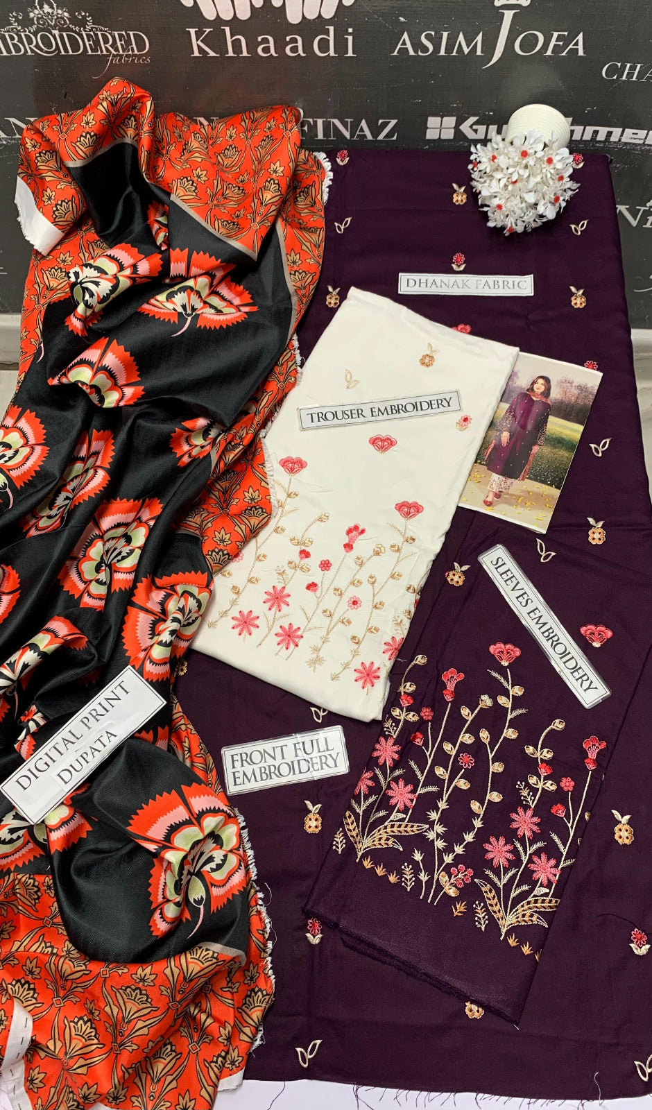 DFW-979 Urge Heavy Embroidery 3PC Dhanak Suit