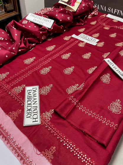 DFW-994 Cross Stitch Heavy Embroidery 3PC Dhanak Suit