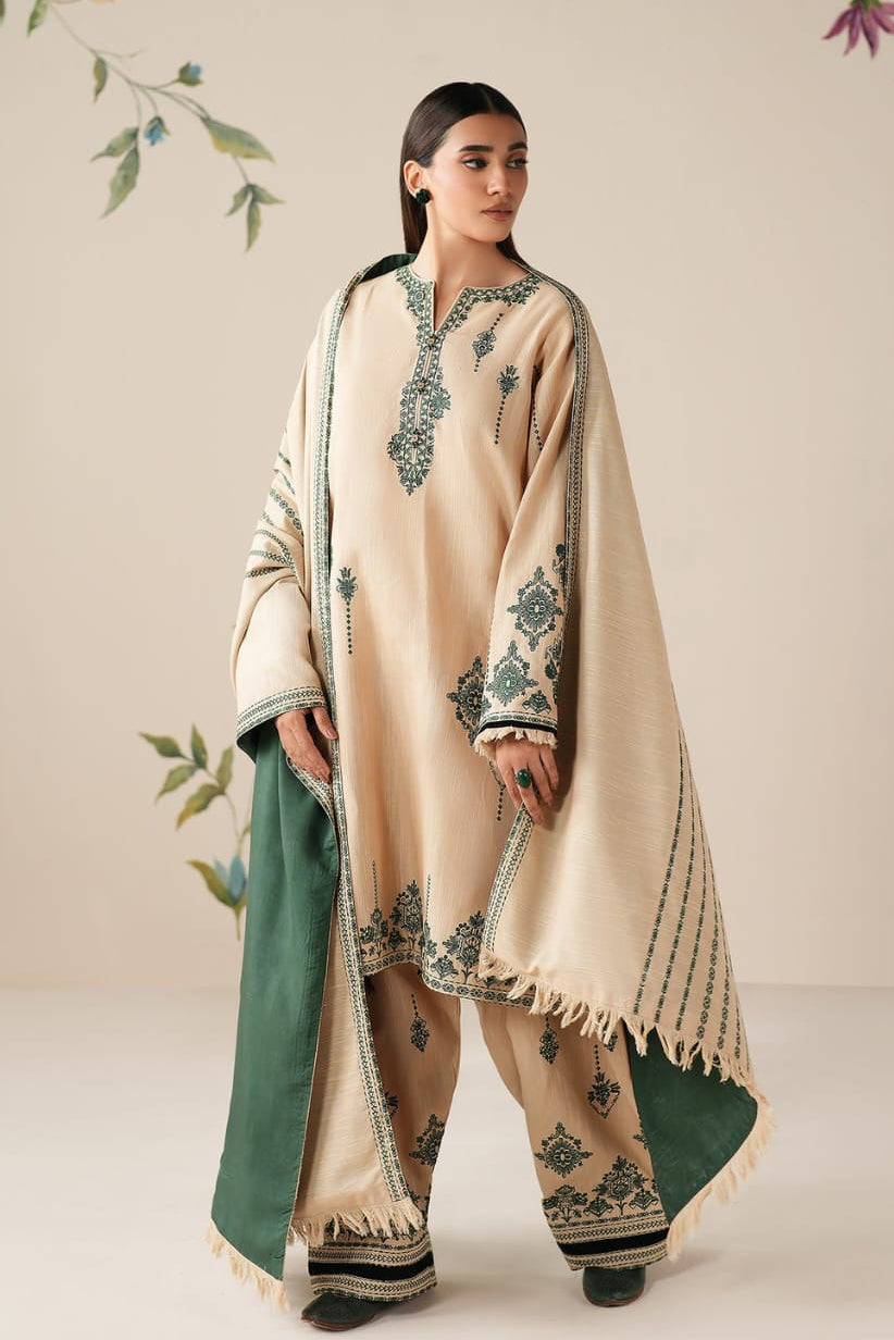 DFW-1211 Baroque Embroidery 3PC Dhanak Suit