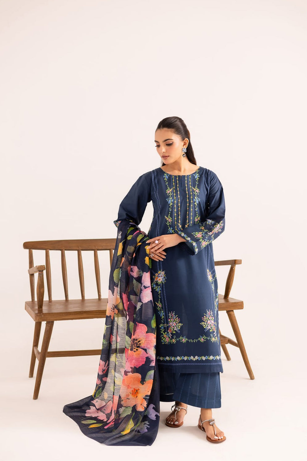 DFW-1074 Zara Shah Jahan Embroidery 3PC Dhanak Suit