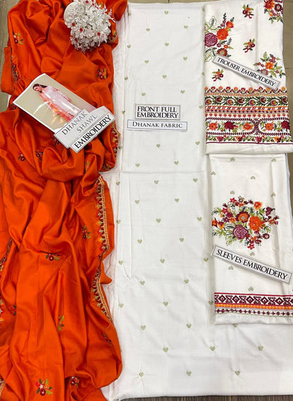 DFW-1218 Zara Shah Jahan Embroidery 3PC Dhanak Suit