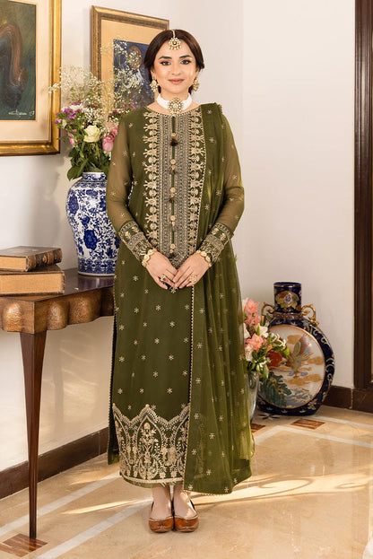 DFW-1153 Asim Jofa Heavy Embroidery 3PC Dhanak Suit
