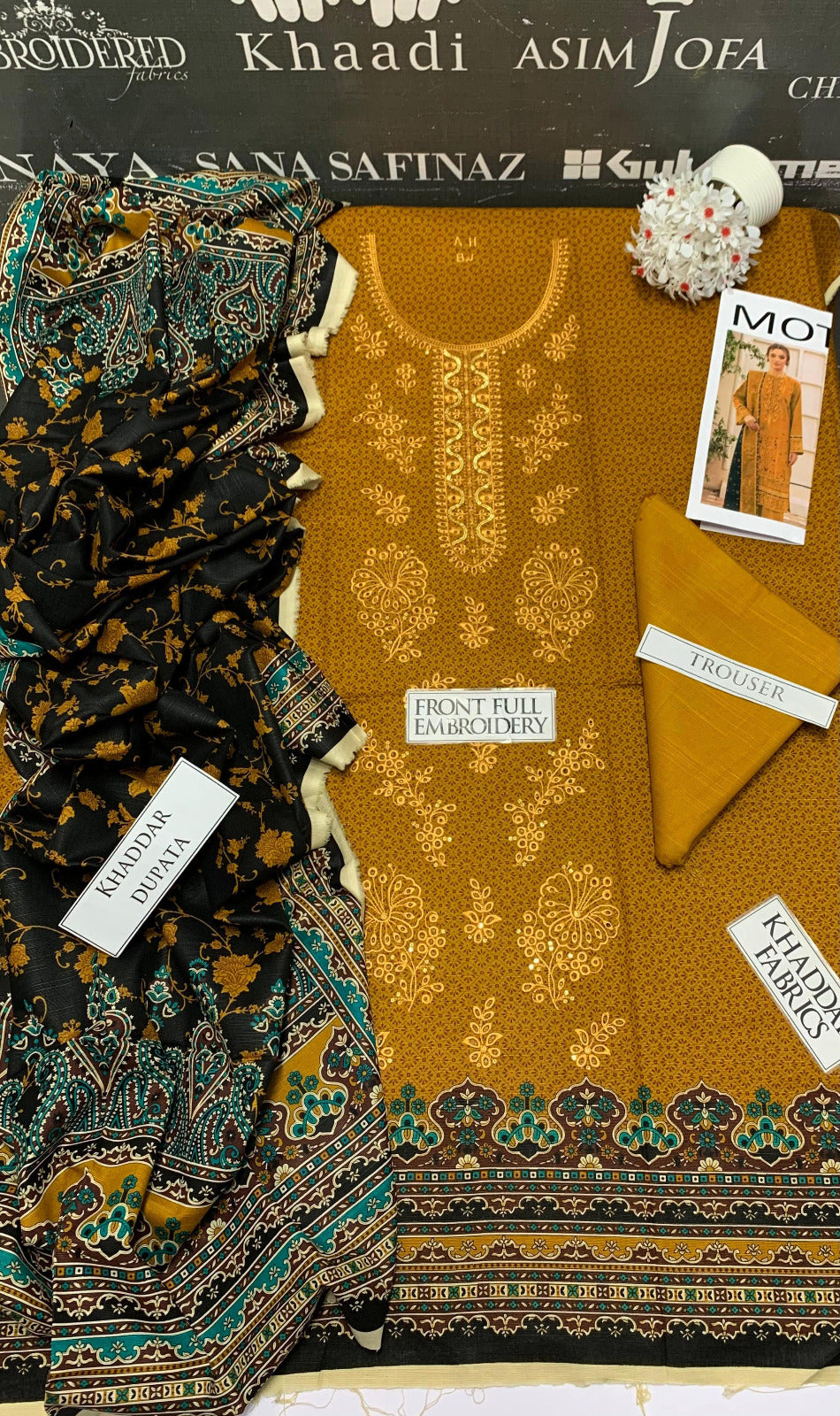 DFW-946 Bareeze Heavy Embroidery 3PC Khaddar Suit