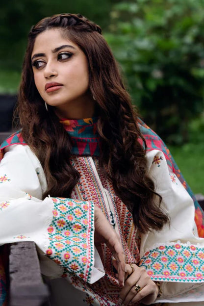 DFW-1245 Sapphire Embroidery 3PC Dhanak Suit