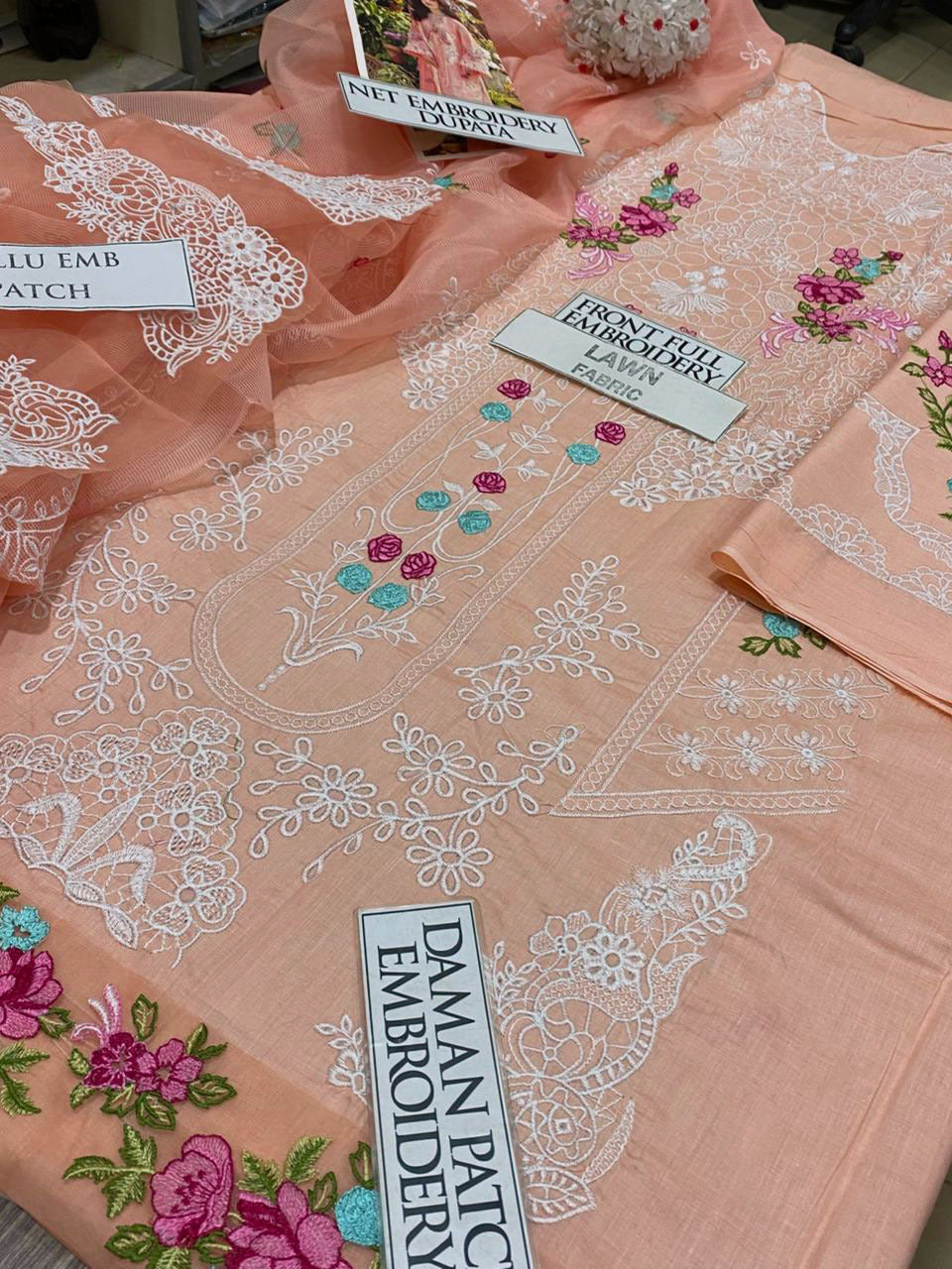 DFW-1287 Elaf Heavy Embroidery 3PC Lawn Suit