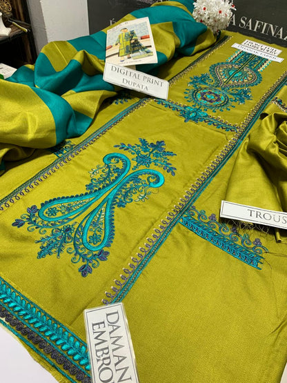 DFW-1068 Maria B Heavy Embroidery 3PC Dhanak Suit