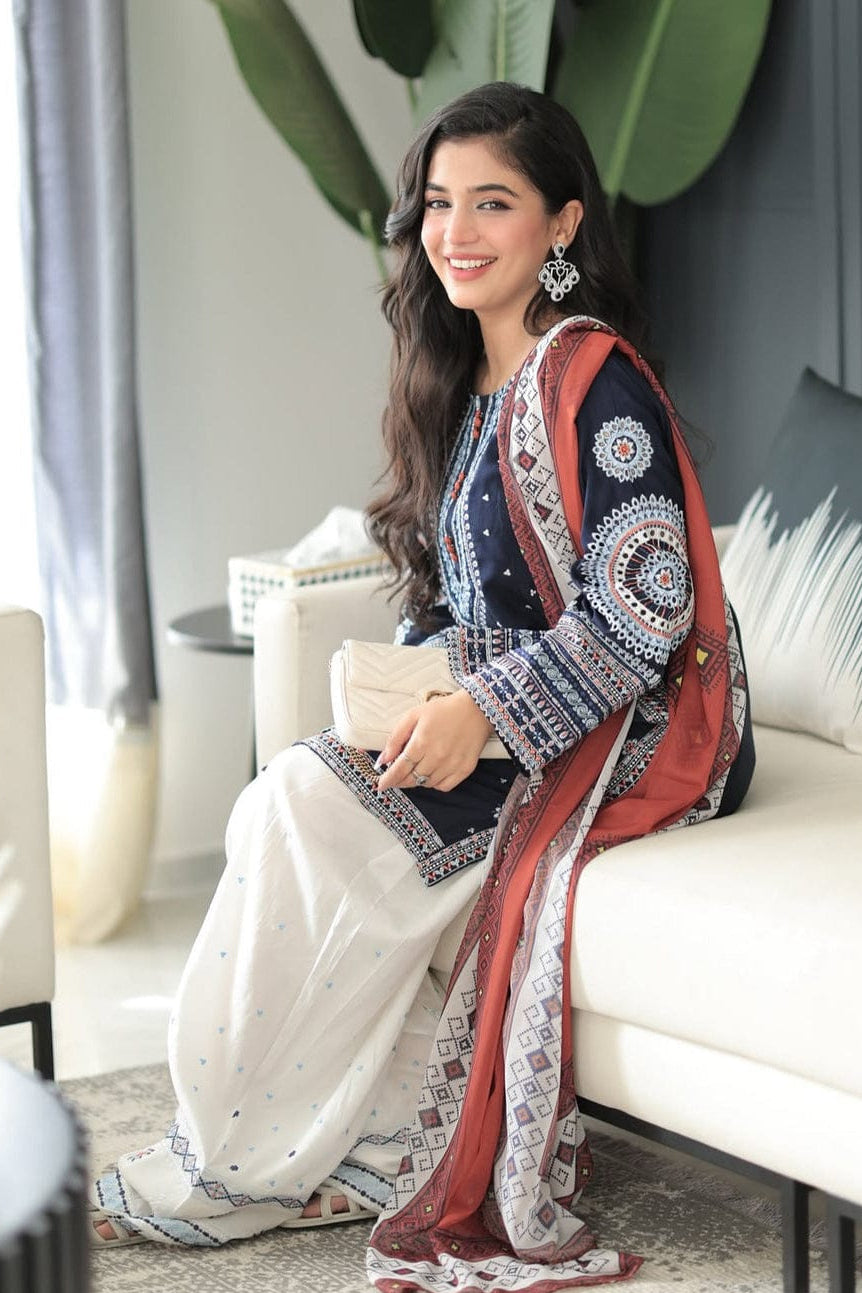 DFW-1083 Jazmin Heavy Embroidery 3PC Dhanak Suit