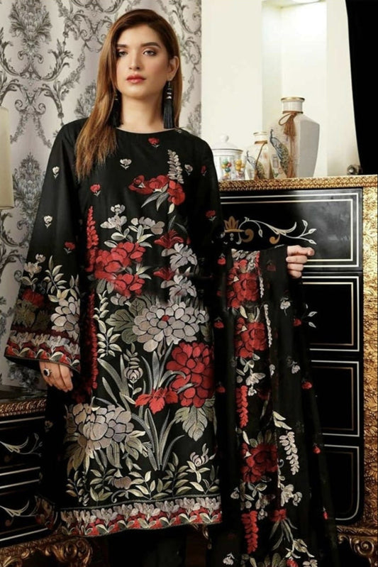 DFW-1054 Bareeze Heavy Embroidery 3PC Dhanak Suit