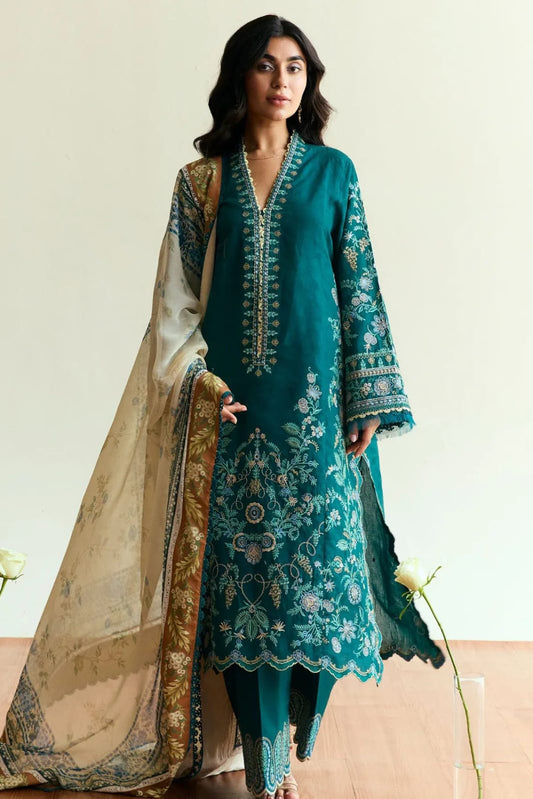 DFW-1075 Zara Shah Jahan Embroidery 3PC Dhanak Suit