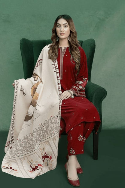DFW-1108 Urge Embroidery 3PC Dhanak Suit