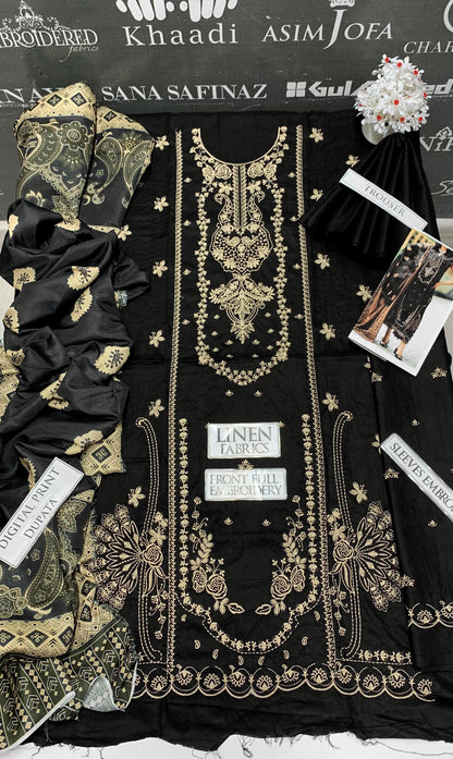 DFW-930 Bareeze Heavy Embroidery 3PC Linen Suit