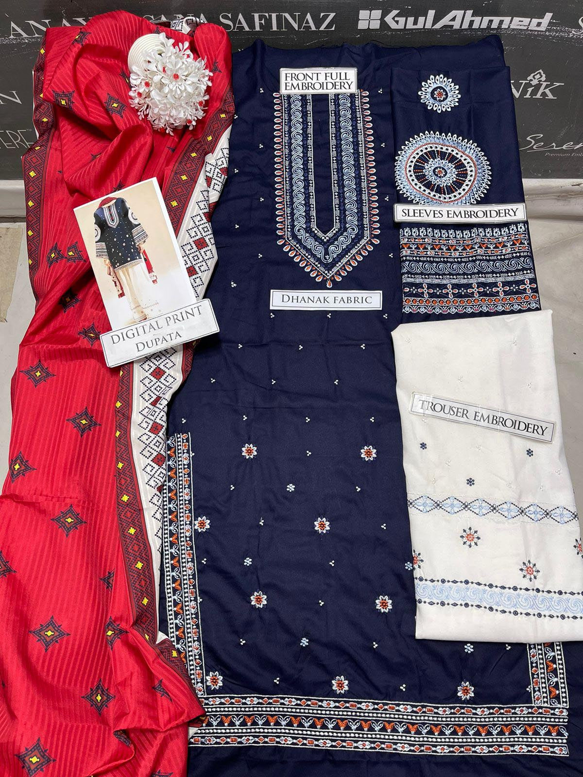 DFW-1083 Jazmin Heavy Embroidery 3PC Dhanak Suit