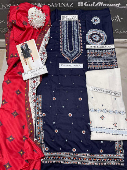 DFW-1083 Jazmin Heavy Embroidery 3PC Dhanak Suit