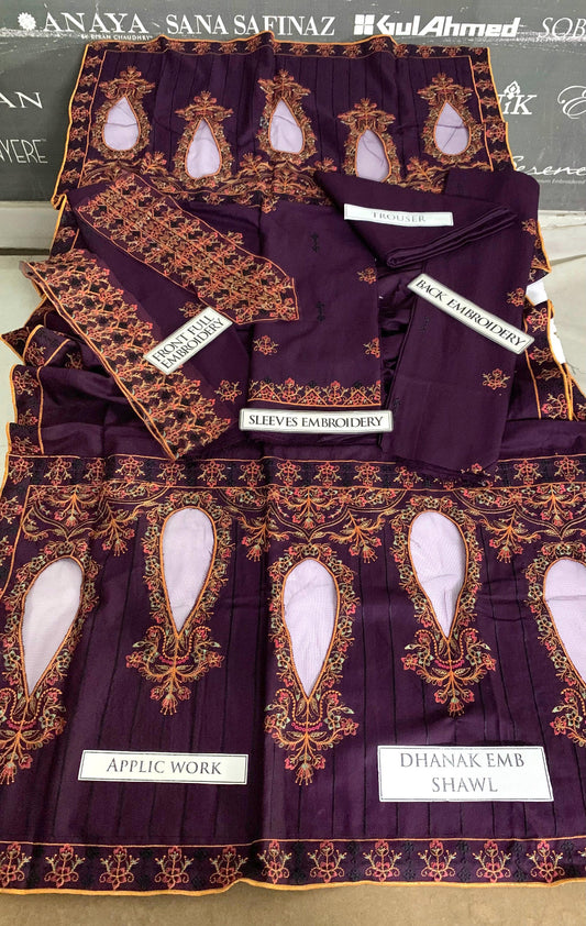 DFW-903 Noor Eman Heavy Embroidery 3PC Dhanak Suit