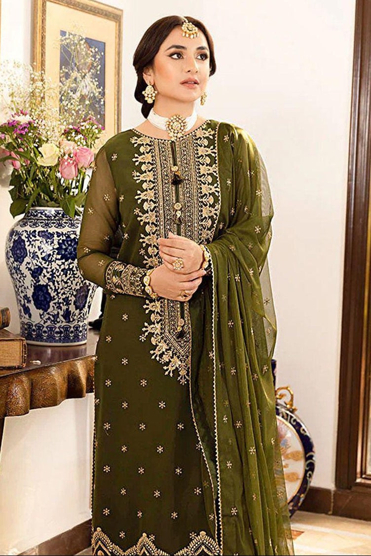 DFW-1153 Asim Jofa Heavy Embroidery 3PC Dhanak Suit