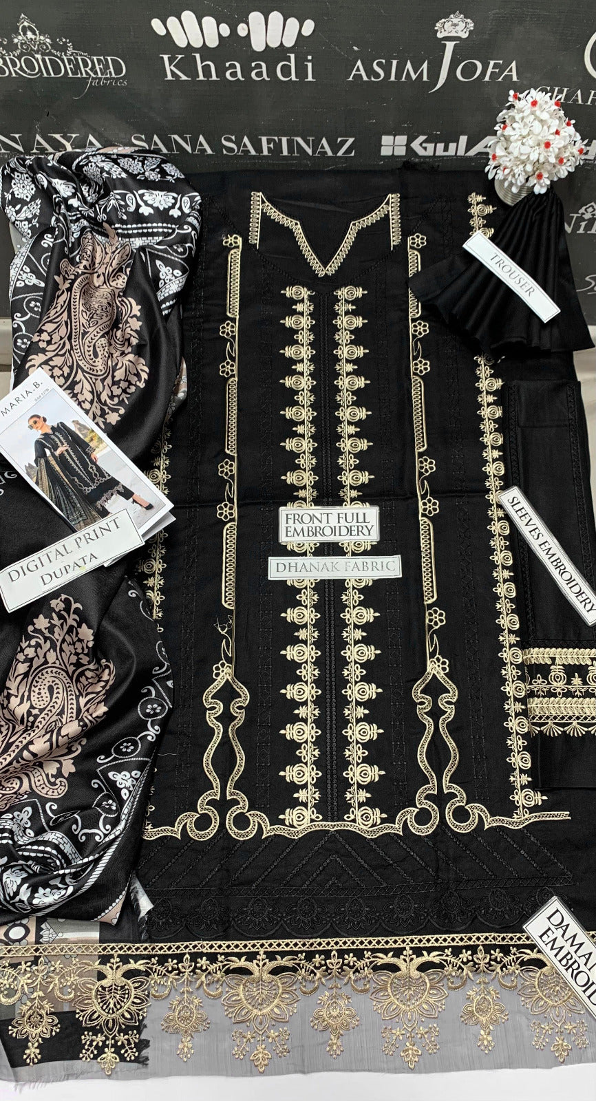 DFW-915 Maria B Heavy Embroidery 3PC Dhanak Suit