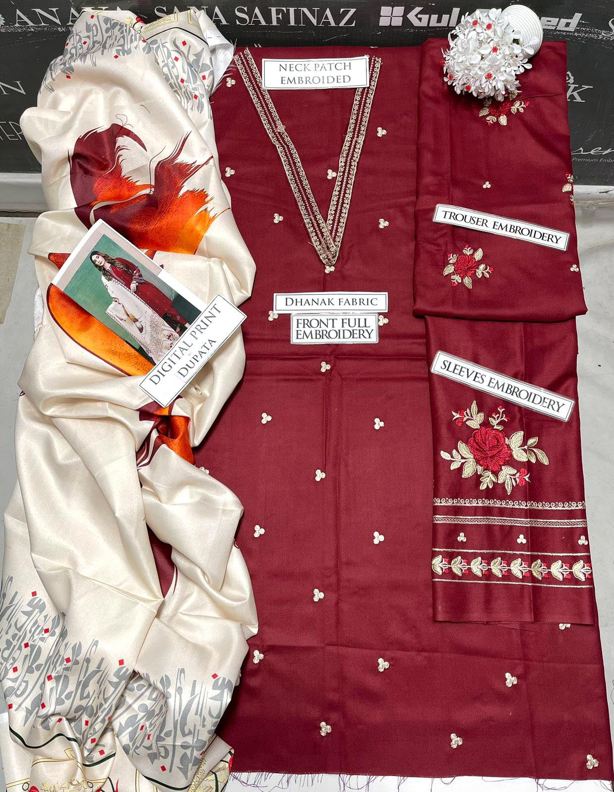 DFW-1108 Urge Embroidery 3PC Dhanak Suit