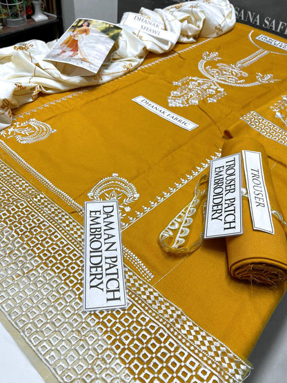 DFW-1001 A Sling Embroidery 3PC Dhanak Suit