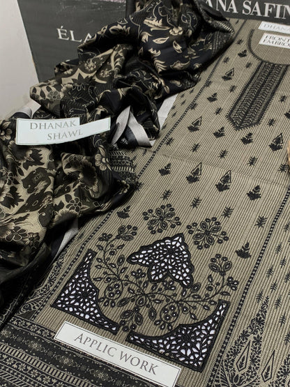 DFW-952 BJ Textile Heavy Embroidery 3PC Dhanak Suit