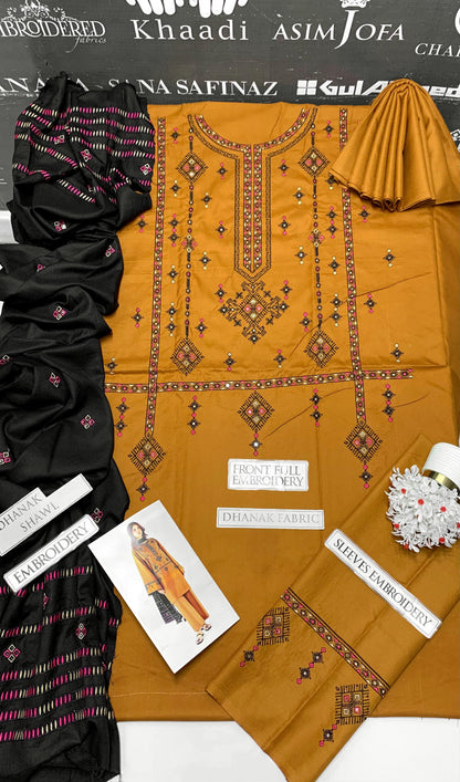DFW-906 Jazmin Heavy Embroidery 3PC Dhanak Suit
