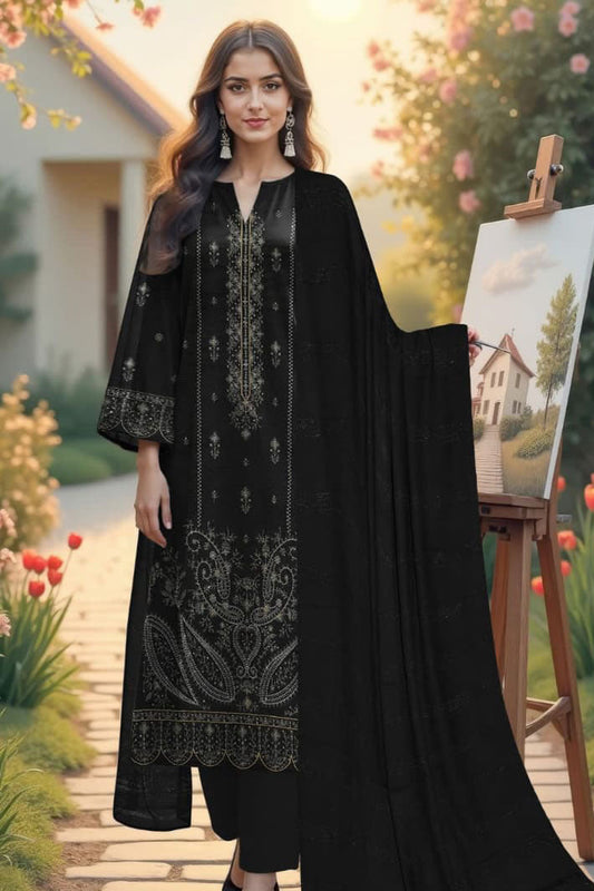 DFW-1155 Bareeze Heavy Embroidery 3PC Dhanak Suit