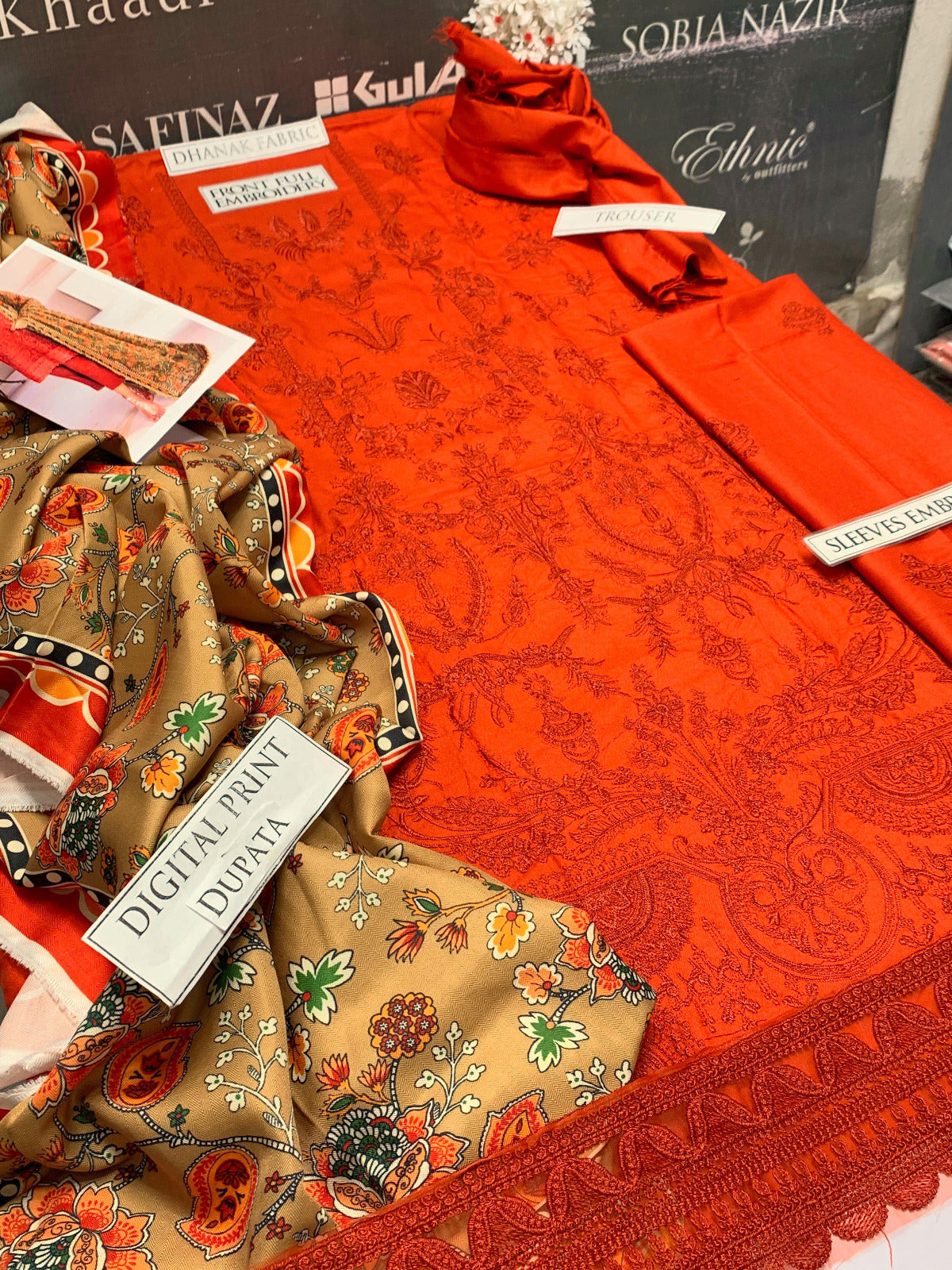 DFW-980 Baroque Heavy Embroidery 3PC Dhanak Suit
