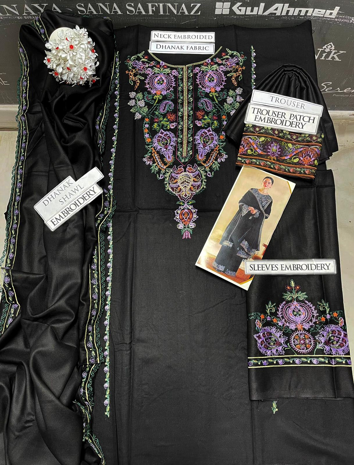 DFW-1098 Zara Shah Jahan Embroidery 3PC Dhanak Suit