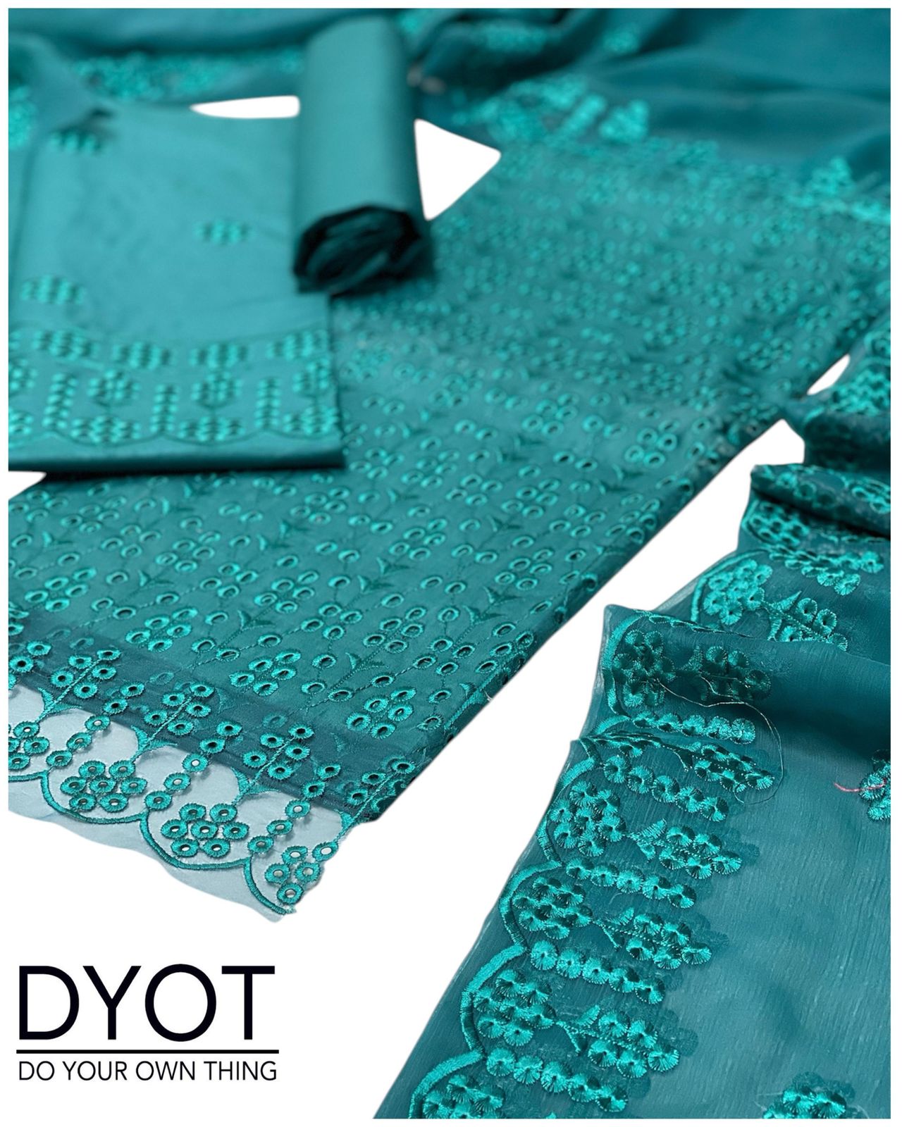 DFW-281 Dyot Heavy Embroidery 3Pc Lawn Dress