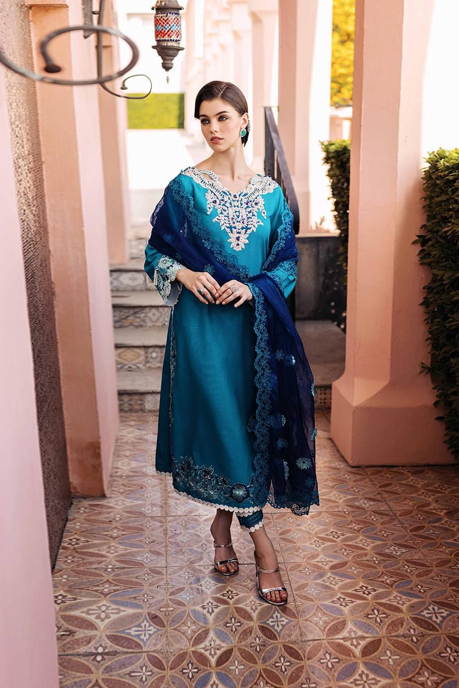 DFW-357 Maria B Heavy Embroidery 3Pc Lawn Suit