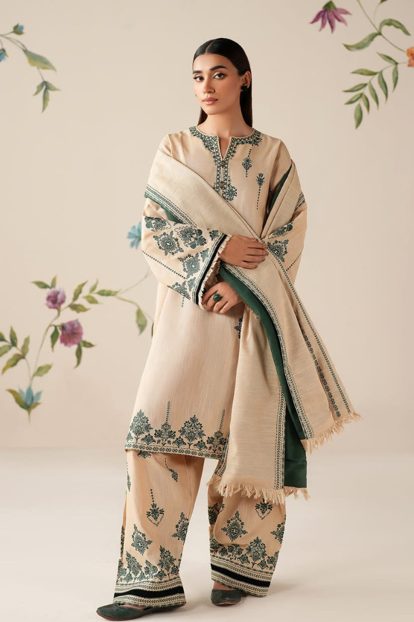 DFW-1211 Baroque Embroidery 3PC Dhanak Suit