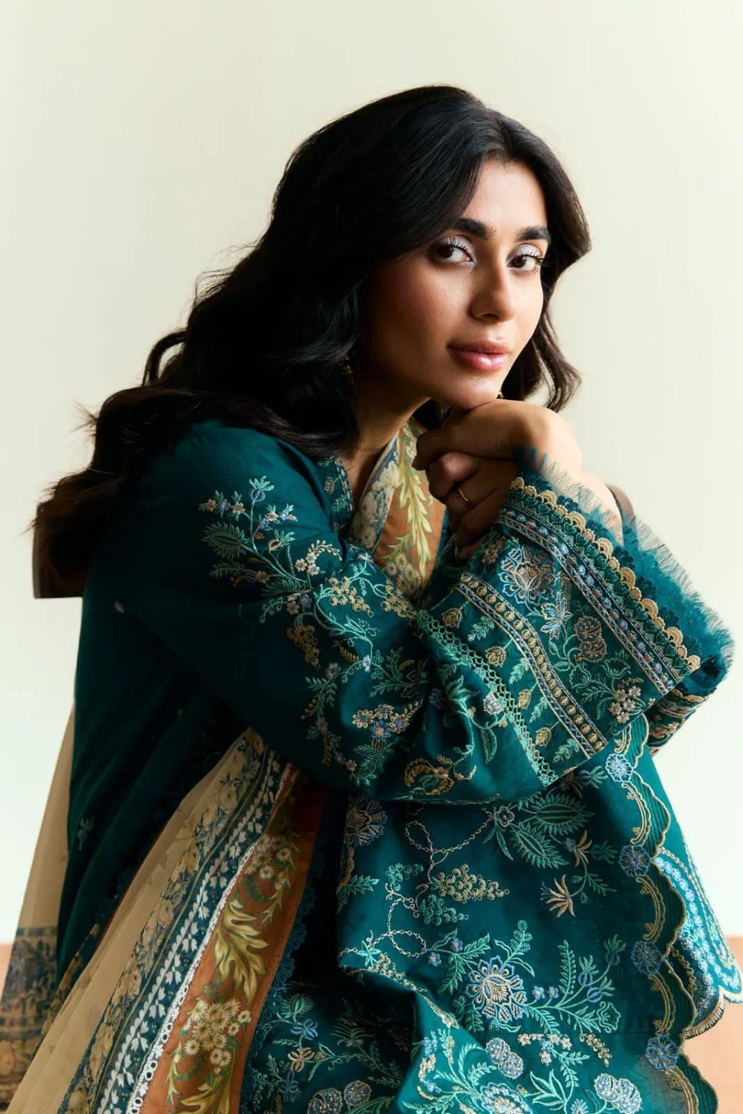 DFW-1075 Zara Shah Jahan Embroidery 3PC Dhanak Suit