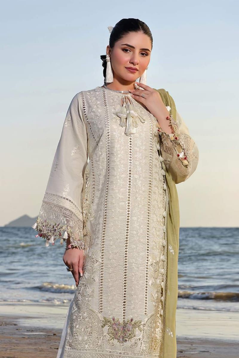 DFW-625 Flossie Heavy Embroidery 3Pc Lawn Suit