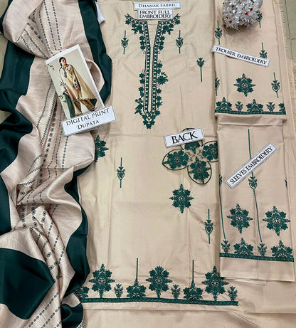 DFW-1211 Baroque Embroidery 3PC Dhanak Suit
