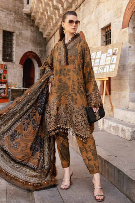 DFW-1055 Maria B Embroidery 3PC Dhanak Suit
