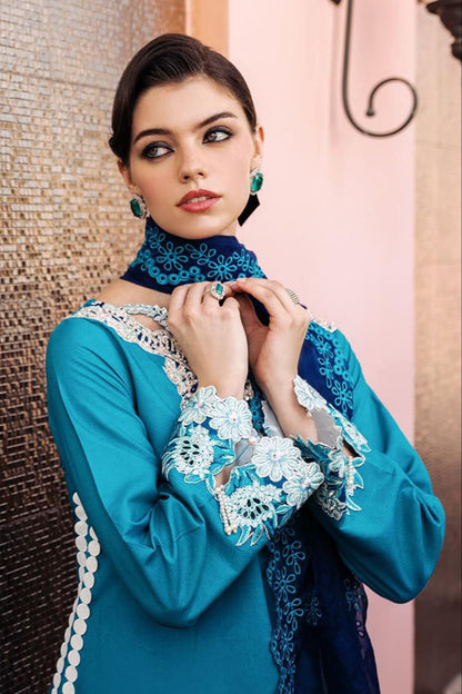 DFW-357 Maria B Heavy Embroidery 3Pc Lawn Suit