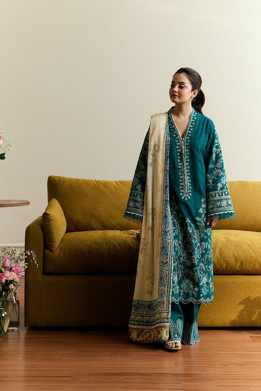 DFW-1075 Zara Shah Jahan Embroidery 3PC Dhanak Suit