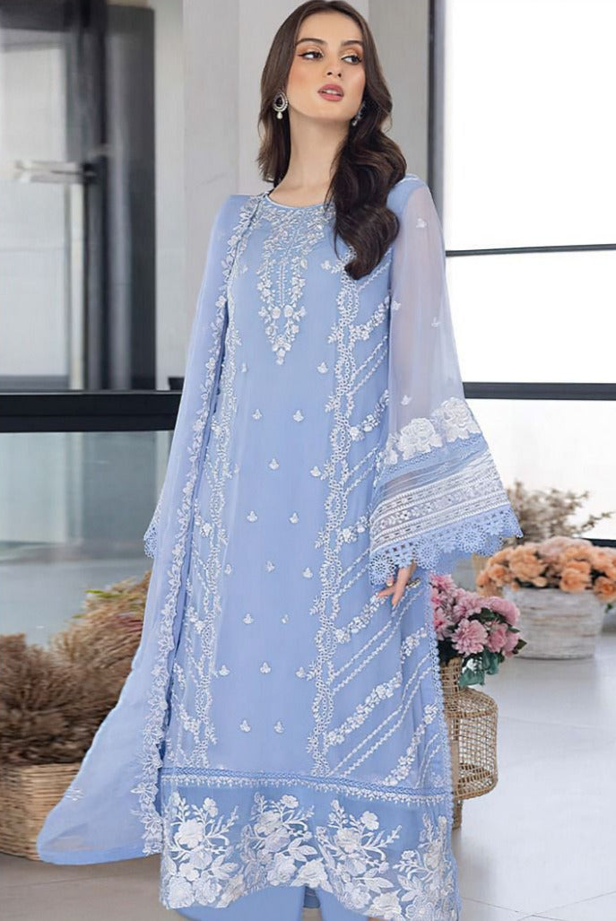 DFW-454 Florent Heavy Embroidery 3Pc Lawn Suit