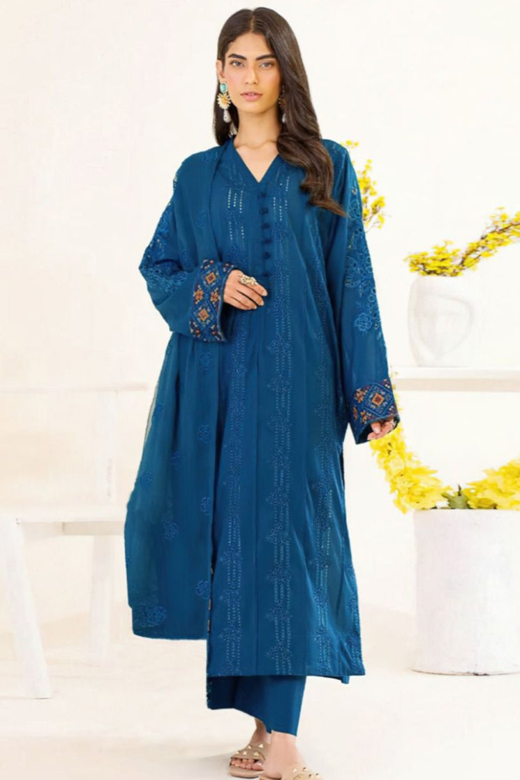 DFW-309 Baroque Heavy Embroidery 3Pc Lawn Dress