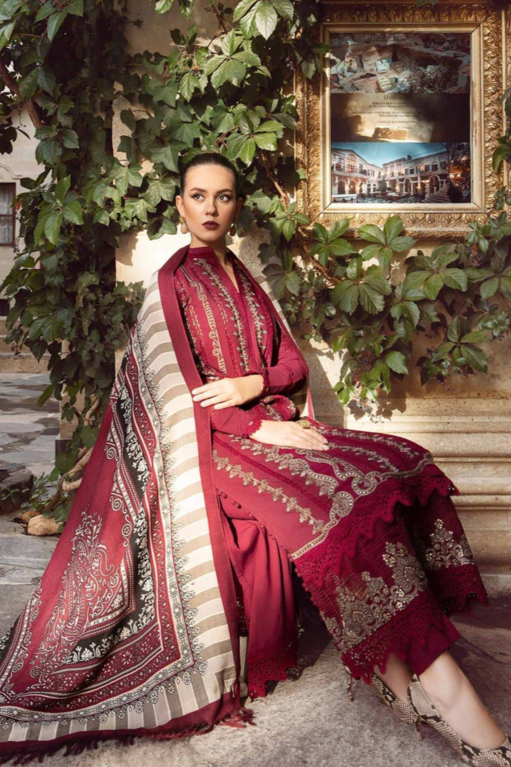 DFW-916 Maria B Heavy Embroidery 3PC Dhanak Suit