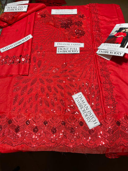 DFW-1204 Ramsha Heavy Embroidery 3PC Dhanak Suit