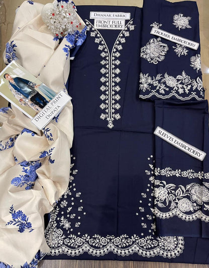 DFW-1229 Zara Shah Jahan Embroidery 3PC Dhanak Suit