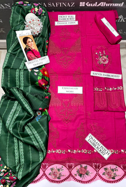 DFW-1137 Saira Rizwan  Heavy  Embroidery 3PC Dhanak Suit